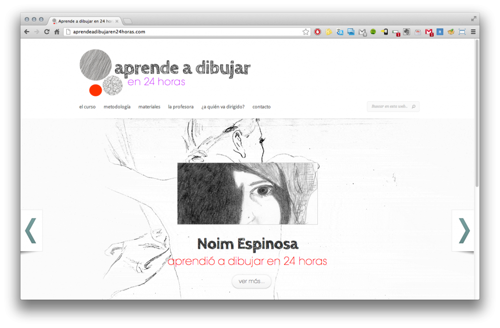 Pàgina principal de la web aprendeadibujaren24horas.com